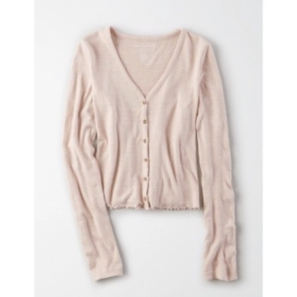 AE Soft Plush Long Sleeve Button T Shirt